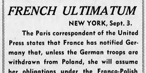 Extract from The Age published on September 3,1939.