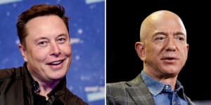 Tesla chief Elon Musk and Amazon founder Jeff Bezos are long-time rivals.