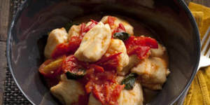 Ricotta gnocchi. Caroline Velik PASTA recipes for Epicure and Good Living. Photographed by Marina Oliphant. Food preparation and styling by Caroline Velik. Photographed April 2,2012. The Age Newspaper and The Sydney Morning Herald.