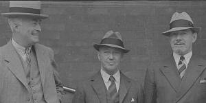 Polar explorers Sir Douglas Mawson,Lincoln Ellsworth and Sir Hubert Wilkins meet at The Australian Club in 1939. 