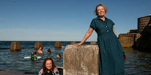 In her element:Helen Pitt at Coogee. 
