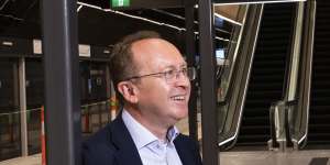 Sydney Metro chief executive Peter Regan on the new underground driverless train platforms at Central Station.