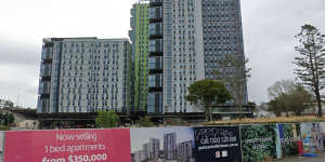 The student accommodation built by Wee Hur across Logan Road from Buranda State School. 