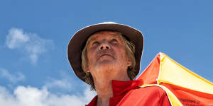 Michael Coventry from Surf Life Saving NSW’s unmanned aerial vehicle division at Dee Why Beach on Tuesday.