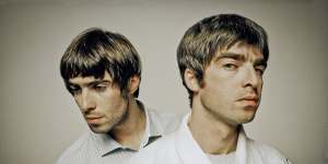 Noel and Liam Gallagher of Oasis. The band’s first album,Definitely,Maybe was released 30 years ago.