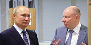 Vladimir Potanin,right,with Vladimir Putin in Sochi in 2019.