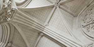 The Cathedral Room’s groin vaulted ceiling.