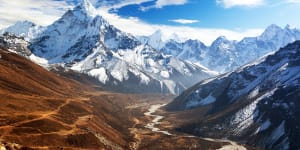 A view of Ama Dablam on the way to Everest base camp.