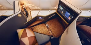 Etihad Airways’ Dreamliner lie-flat business class seats offer more room to move.