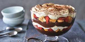 Strawberry and chocolate pudding.