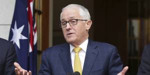 Prime Minister Malcolm Turnbull at a press conference at Parliament House on Wednesday.