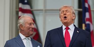 Britain’s King Charles with US President Donald Trump on the South Lawn of the White House during his visit last week.