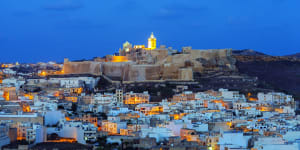 The Cittadella in Victoria,Gozo,at night.