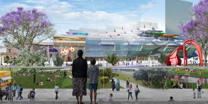 Artist impression for the winning design for Parramatta's new council and library building.