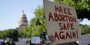 A pro-choice demonstration in Austin,Texas last month after the US Supreme Court ended the nation’s constitutional protections for abortion.