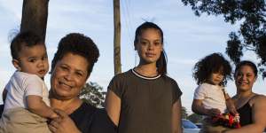 Joanna Loko with her two daughters,Vanessa Loko and Talitha Loko and Vanessa's children Wesley and Oswald Jesse Terapo (baby). 