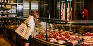 G. McBean is Prahran Market’s largest place to buy meat,with display fridges big enough to rack up whole lambs.