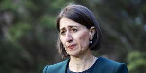 NSW Premier Gladys Berejiklian fronts the media on Monday after her revelations before an ICAC inquiry.