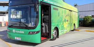 Transdev’s new E-Bus took to the streets of Brisbane on Monday