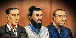 Ahmed Mohamed,Abdullah Chaarani and Hamza Abbas in court.