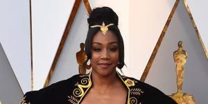 Tiffany Haddish arrives at the Oscars on Sunday,March 4,2018,at the Dolby Theatre in Los Angeles.
