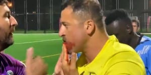 Referee Khodr Yaghi had his jaw broken in Friday night’s incident.