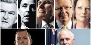 Bob Hawke,Paul Keating,John Howard,Kevin Rudd,Julia Gillard,Tony Abbott and Malcolm Turnbull.