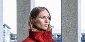 Model Jessica Picton-Warlow in Aje for the brand’s Australian Fashion Week at the newly completed Pier Pavilion at Barangaroo.