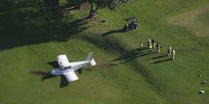 A plane made an emergency landing on Mona Vale Golf Course in August.