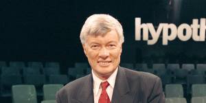 Geoffrey Robertson on the set of Hypotheticals in 2000.