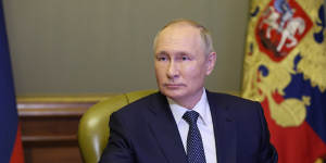 Russian President Vladimir Putin on Monday. Putin said the latest strikes on Kyiv was in retaliation to Ukrainian attacks,including on a bridge to Crimea. 