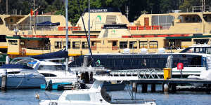 The Lady Northcott ferry docked in Balmain shipyard after its final voyage on Tuesday before being decommissioned. 