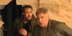 Ryan Gosling,left,and Harrison Ford in<i>Blade Runner 2049</i>.