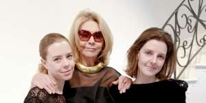 Bianca Spender,Carla Zampatti and Allegra Spender at their Woollahra family home in 2010.