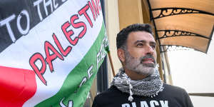 Australia Palestine Advocacy Network president Nasser Mashni outside the Tottenham forum.