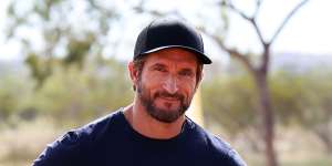 Jonathan LaPaglia on the set of the Brains v Brawn series of Australian Survivor,which was filmed in Cloncurry,Queensland.