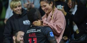 Awer Mabil met his partner,Camilla,while playing in Denmark for FC Midtjylland.