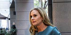The eSafety Commissioner,Julie Inman Grant,outside the royal commission on Thursday.