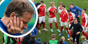 Kasper Hjulmand and the Denmark team at Euro 2020. 