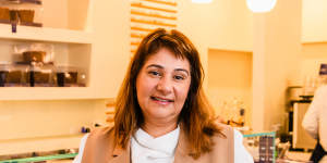 Tina Angelidis,the owner of Adora Handmade Chocolates,which has eight stores in Sydney.