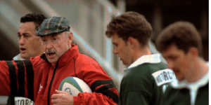 Alec Evans as coach of Wales in 1995