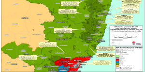 Northern NSW Map showing the impact of last summer’s bushfires on NSW electorates.