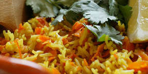 Carrot and corriander pilaf.