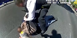 A screenshot from police bodycam of the Golders Green arrest.