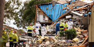 The explosion levelled parts of the building.