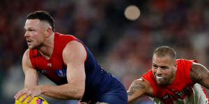 Lance Franklin was held goalless by Steven May last weekend,but the Swans still got the job done.