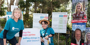 andidate Bridget Kennedy at Lane Cove Council Scott Bennison at Forestville Public School for local government elections in NSW on September 14,2024.