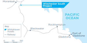 The location of Whitehaven Coal’s proposed Winchester South coal mine.