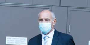 Chris Dawson outside the NSW Supreme Court in Sydney,where he is on trial.