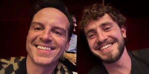 “The internet’s boyfriends,reunited.” Instagram photo of Andrew Scott and Paul Mescal,the stars of All of Us Strangers.